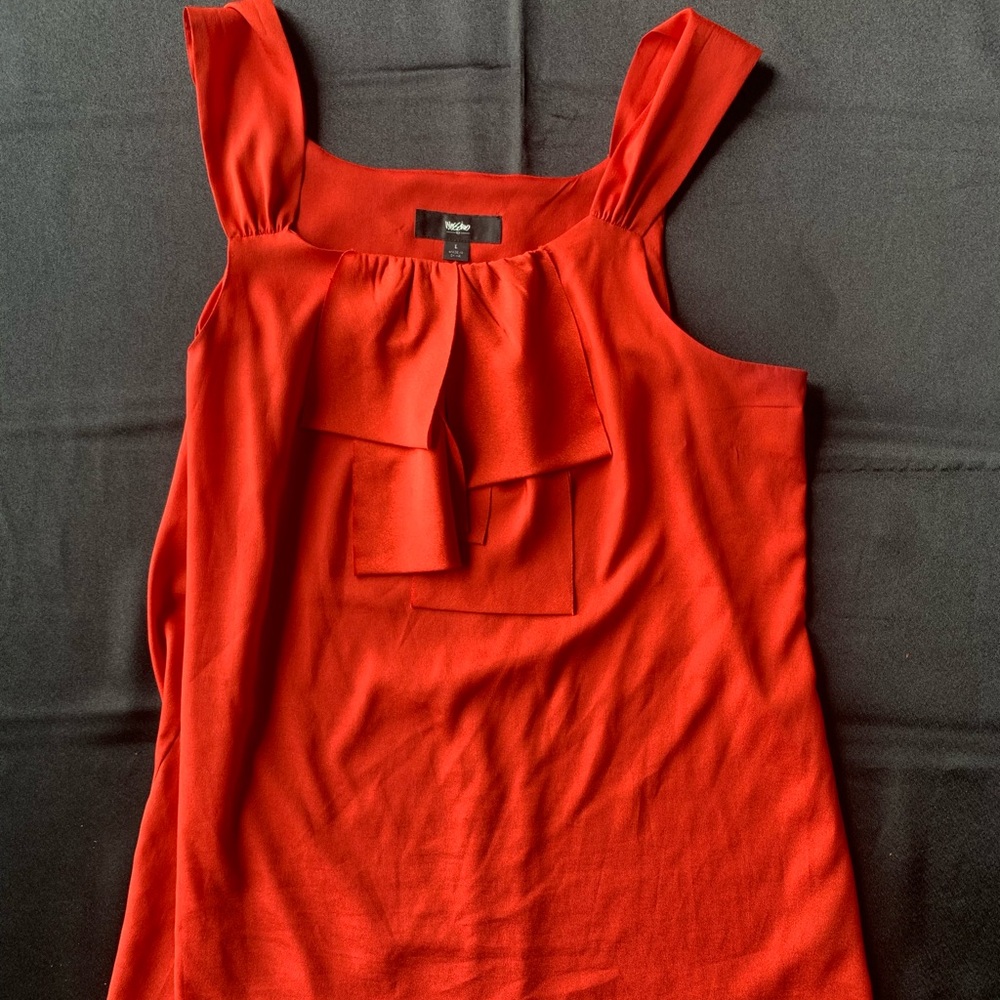 Red tanked blouse